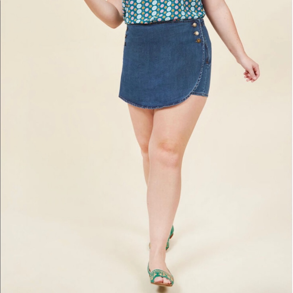 Modcloth denim skort 2X never used